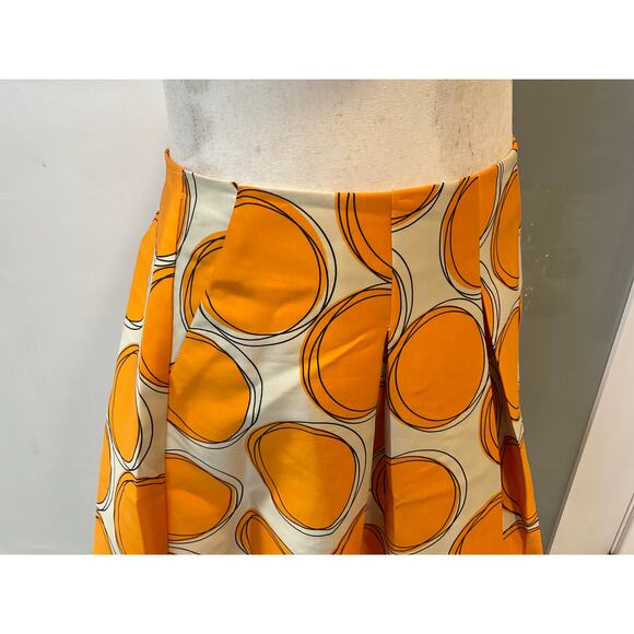 Lane Bryant The Modernist Abstract Orange Cream Box Pleat Circles skirt 20 - Picture 4 of 13